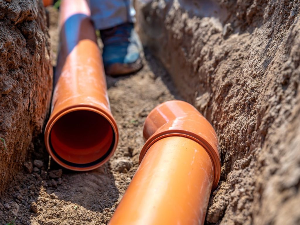 How do you fix a broken underground sewer pipe?